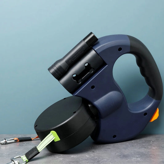 HappyTails™ Retractable Dual Doggie Leash with LED Light