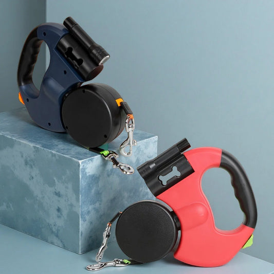 HappyTails™ Retractable Dual Doggie Leash with LED Light
